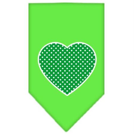 UNCONDITIONAL LOVE Green Swiss Dot Heart Screen Print Bandana Lime Green Large UN757637